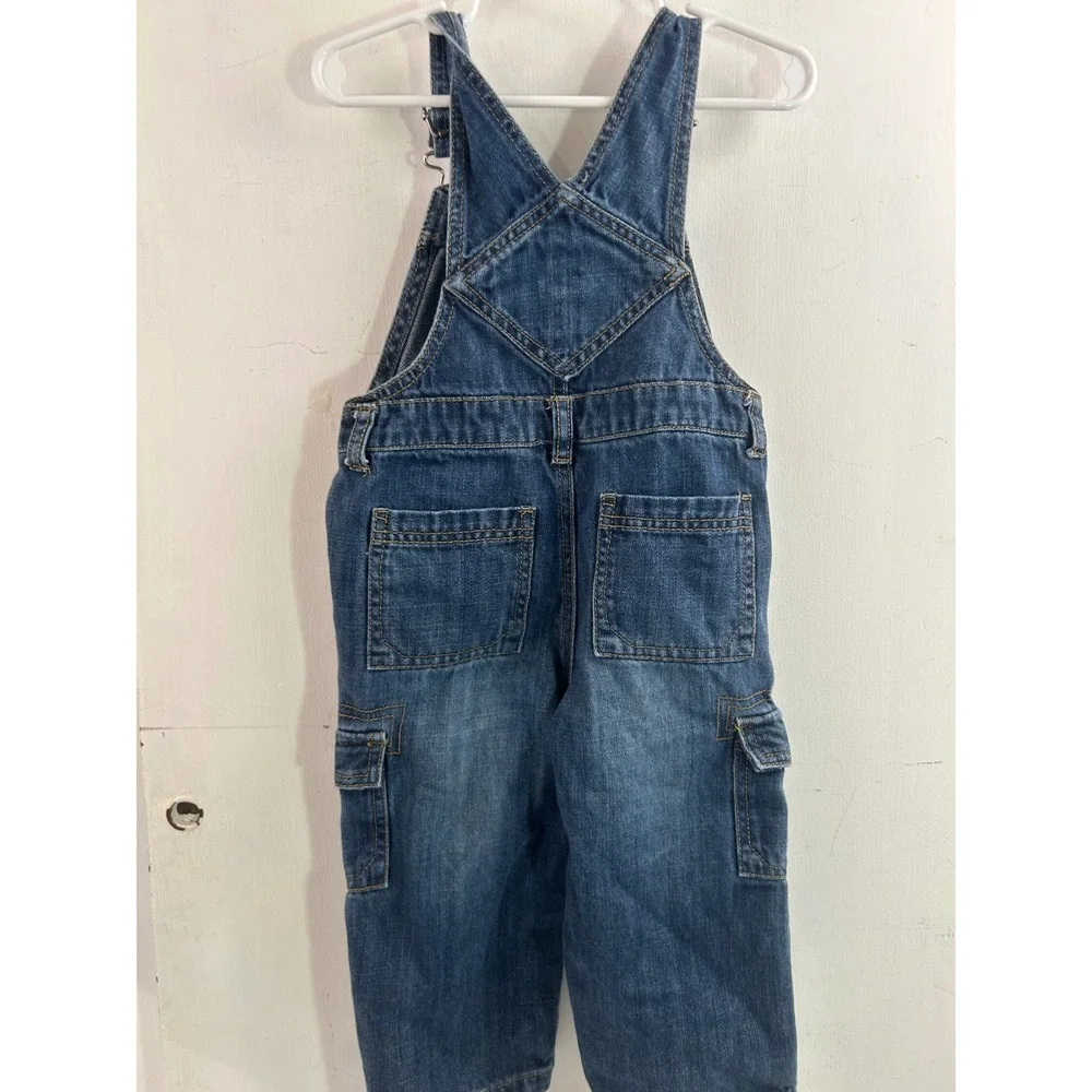 Gymboree Denim Overalls 18-24M Blue Pirate Monkey Cargo Kids